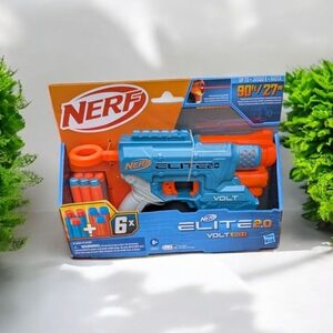 Nerf Elite 2.0 Volt SD-1 Blaster, 6 Official Nerf Darts, 2 Tactical Rails (New)